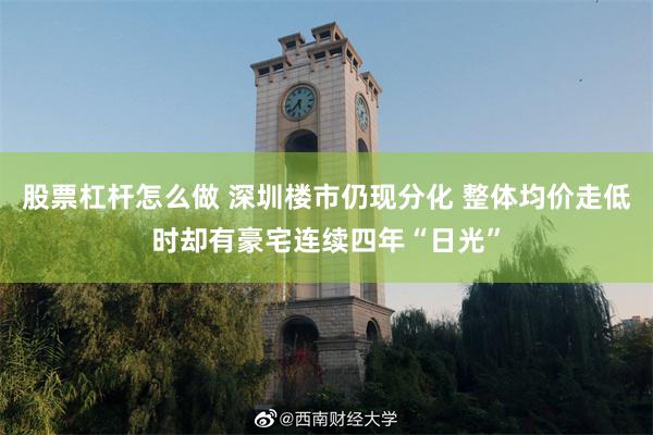 股票杠杆怎么做 深圳楼市仍现分化 整体均价走低时却有豪宅连续四年“日光”