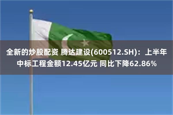 全新的炒股配资 腾达建设(600512.SH)：上半年中标工程金额12.45亿元 同比下降62.86%