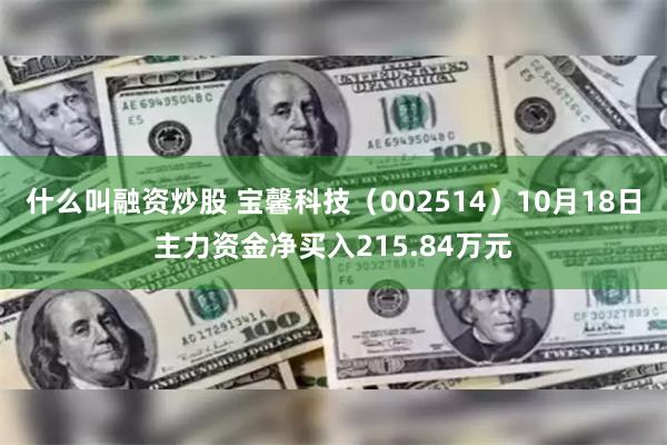 什么叫融资炒股 宝馨科技（002514）10月18日主力资金净买入215.84万元